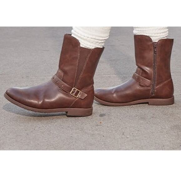 Stride Rite Kids 5M Brown Faux Leather Lizz Boots Western Casual Outdoor LB4-4 - Picture 1 of 8